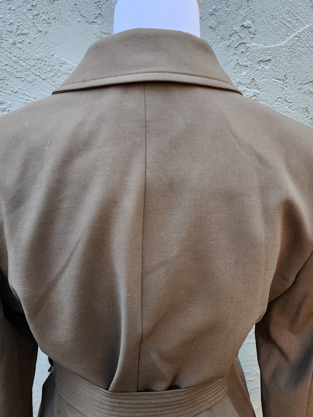 Calvin Klein Khaki Tan Belted Safari Blazer Jacket Utility Cargo Size 6 - Picture 10 of 16
